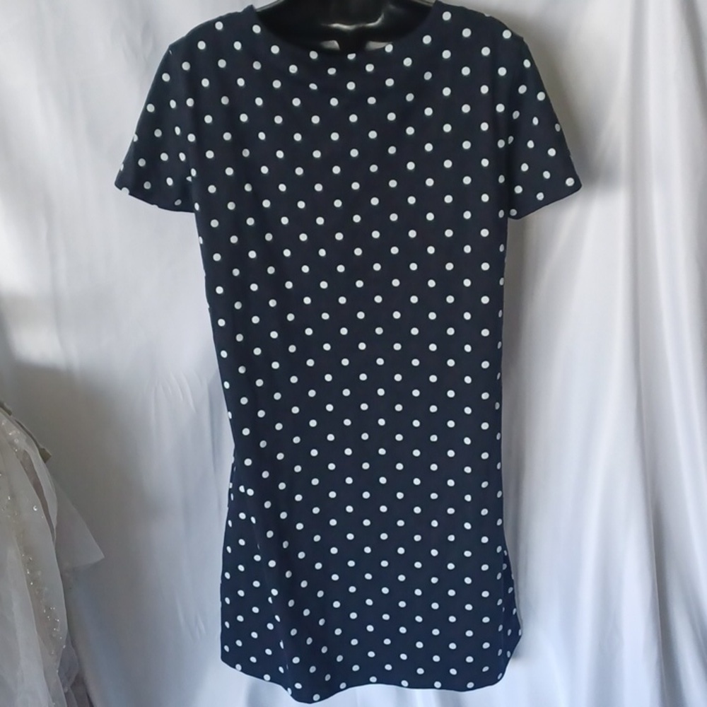 Tommy Hilfiger Dress, Large, Navy w/white polka dots - Picture 4 of 7